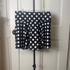 Black and White Polka Dot Skater Skirt